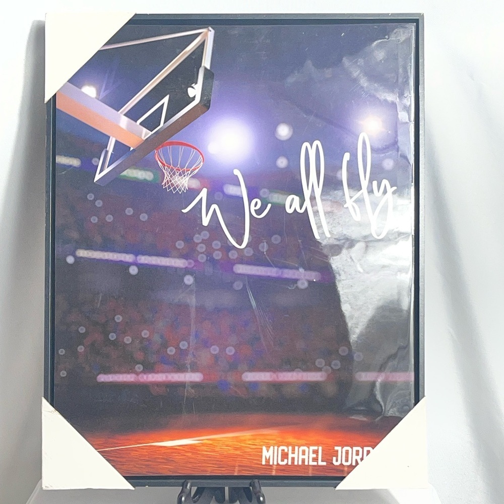 Spruce “We All Fly” Michael Jordan Framed Wall Art 16x20 Basketball Decor